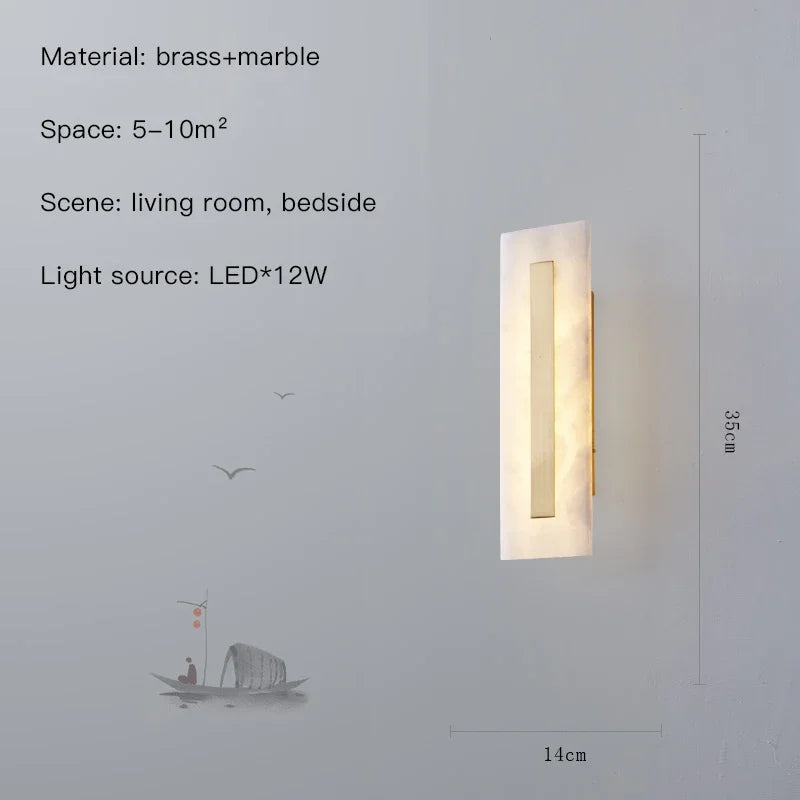 applique murale en marbre éclairage led décoratif pour intérieur moderne