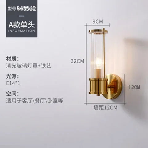 applique murale moderne luxe en cristal doré à led