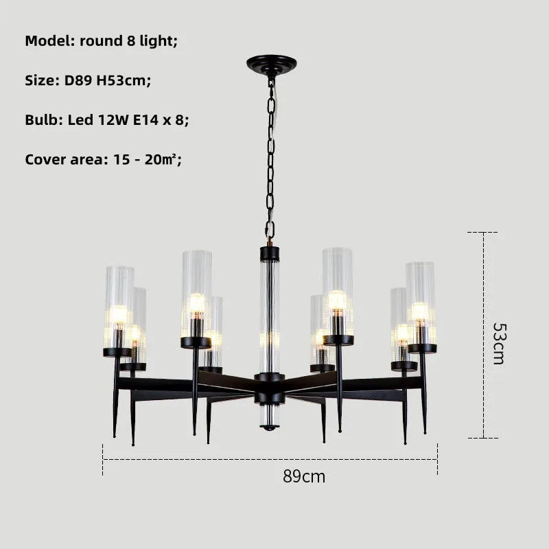 Lustre métal or verre LED