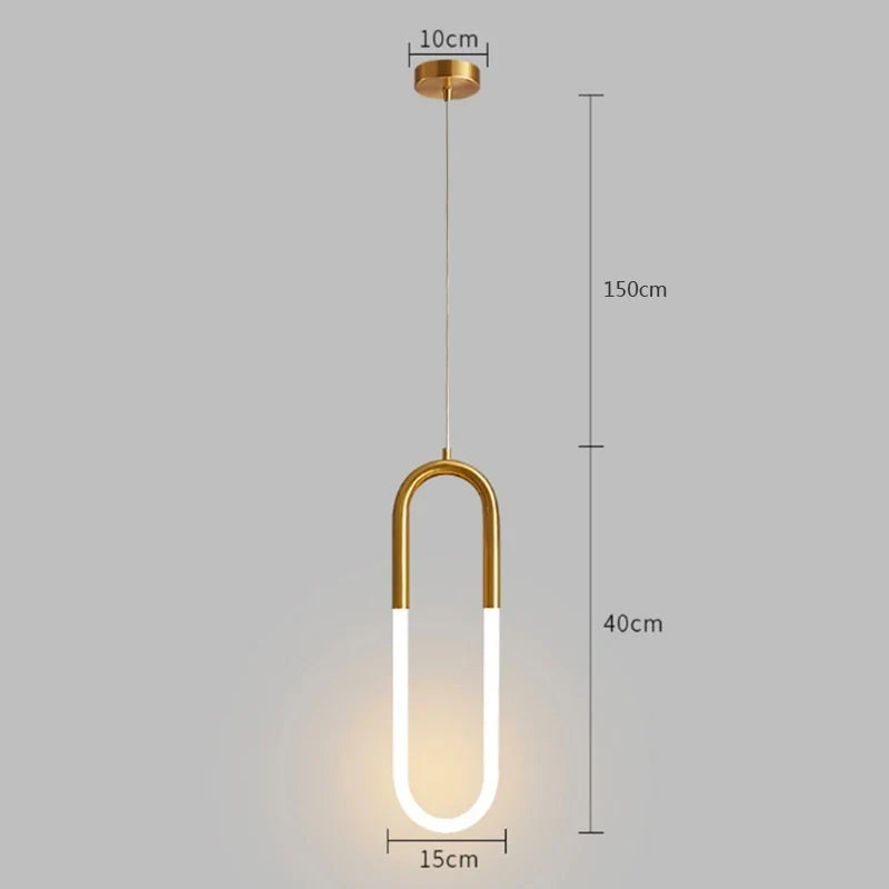 Suspension Anneau suspendu en or LED