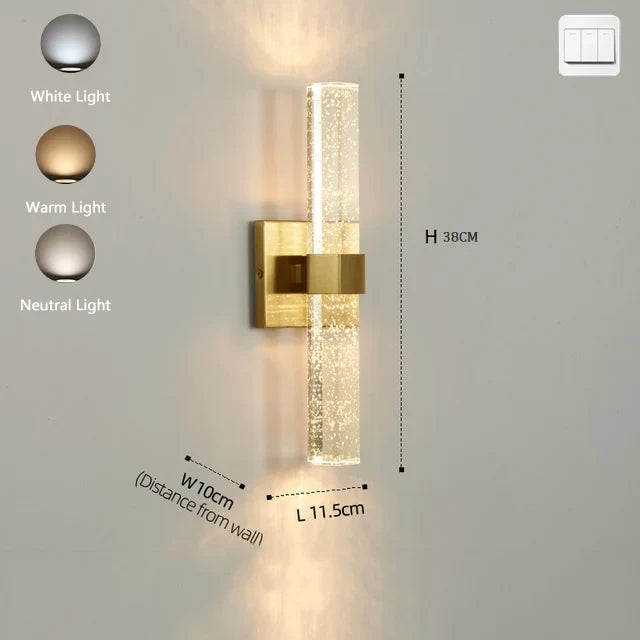 Luxury Bubble Crystal Wall Lamps Up And Dwon Modern Bedside Wall Light for Living Room Aisle Hotel Entarnce Lighting AC110V 220V