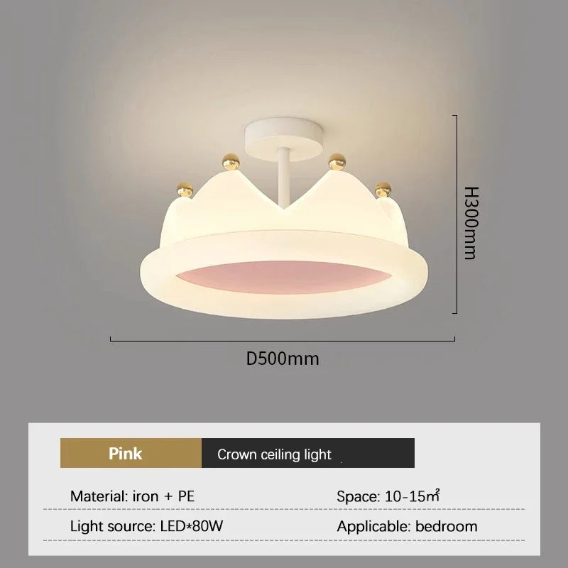 plafonnier créatif couronne led protection des yeux romantique pour enfants
