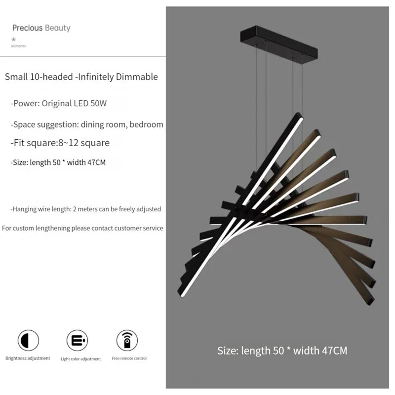 suspension nordique à leds pour décoration moderne intérieure