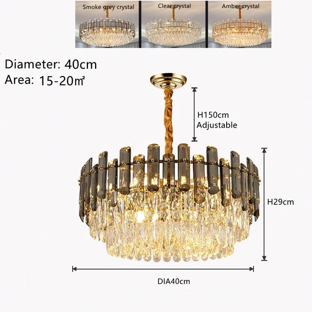 lustre moderne en cristal k9 pour éclairage intérieur