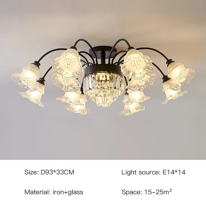 lustre rétro en cristal pour décoration intérieure élégante