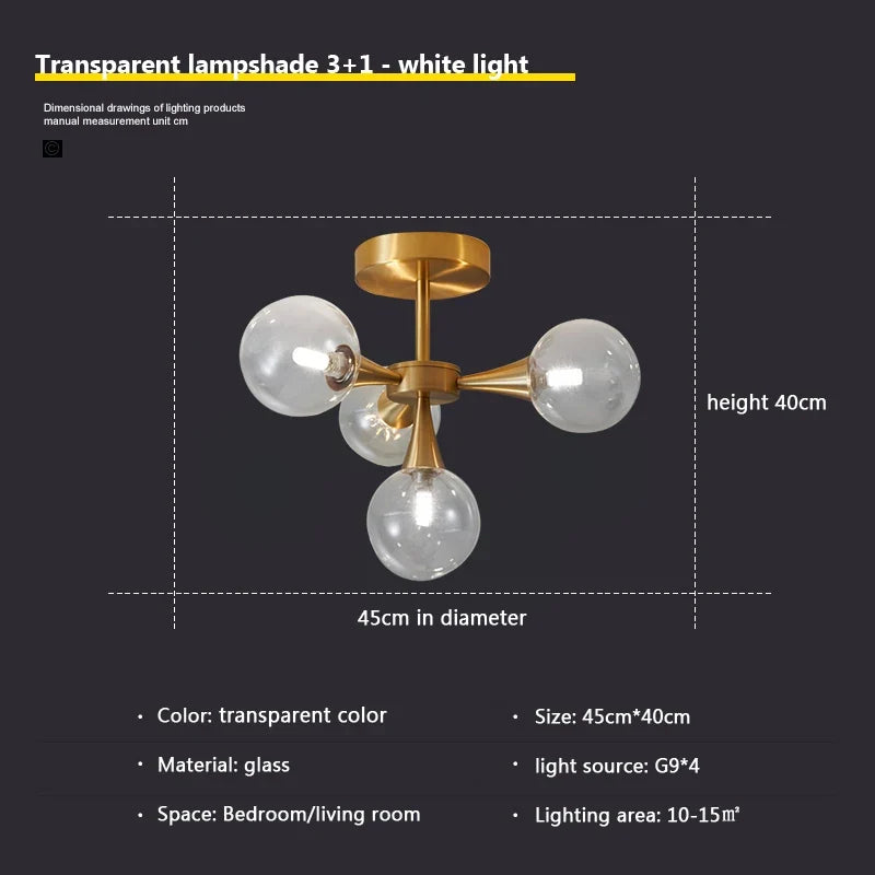 lustre moderne en verre pour un éclairage décoratif intérieur