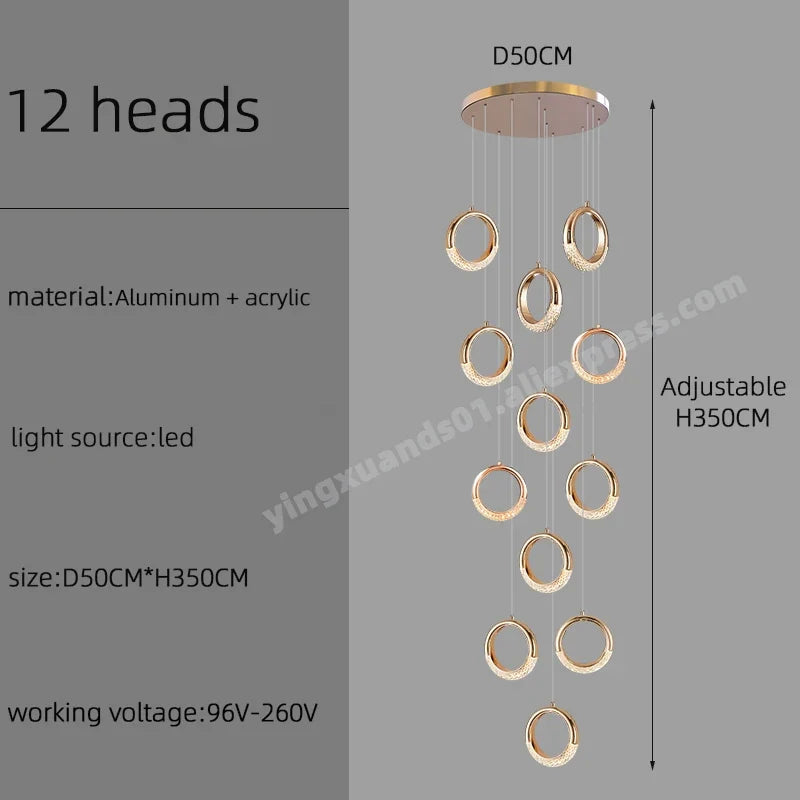 lustre à led design moderne pour éclairage suspendu élégant