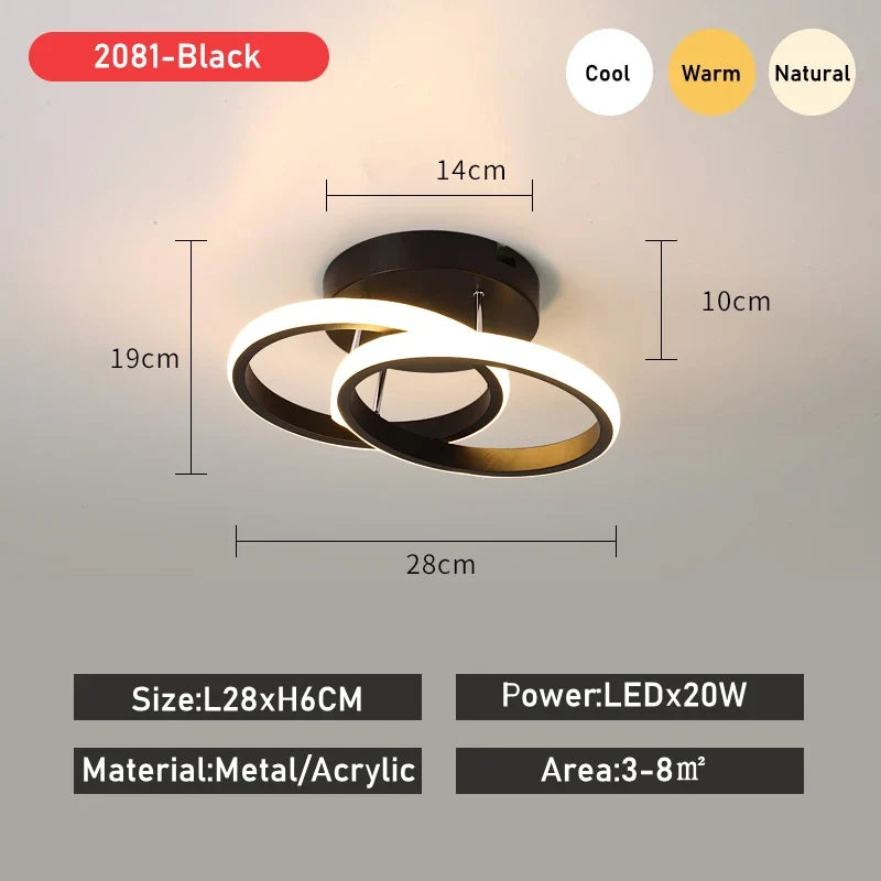 Moderne Led allée lumière plafonniers vestiaire couloir balcon Foyer plafonnier acrylique décoration maison lustre Luminaire