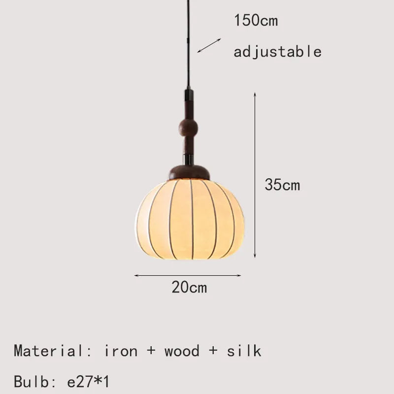 lustre de style chinois en soie et bois pour maison et magasin