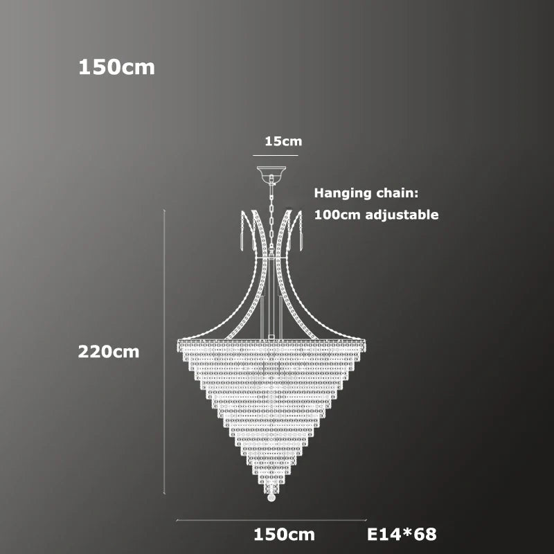 lustre en cristal chrome pour éclairage intérieur élégant