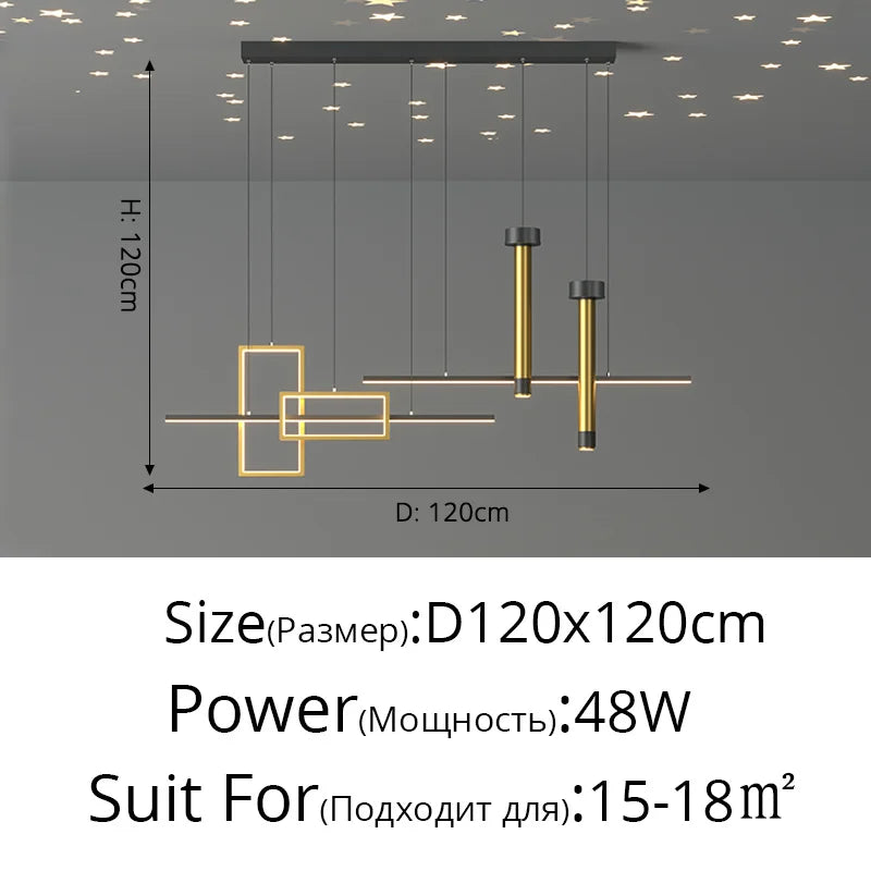 lustre moderne luxe en verre étoilé pour intérieur