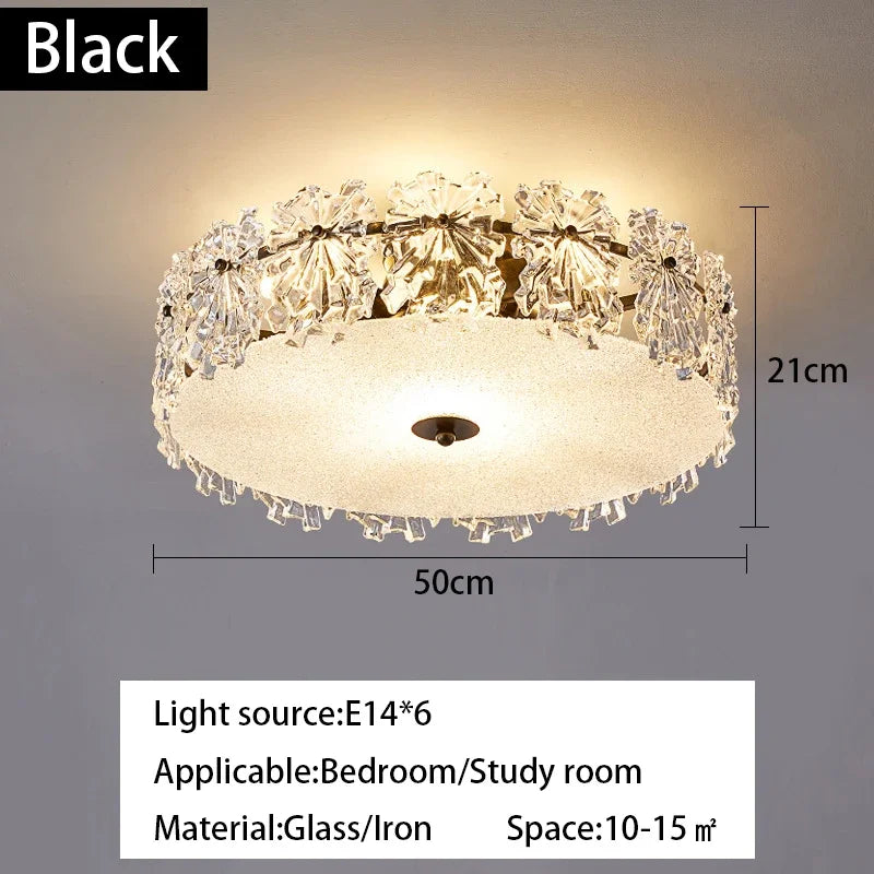 plafonnier led en verre cristal design minimaliste pour intérieur élégant