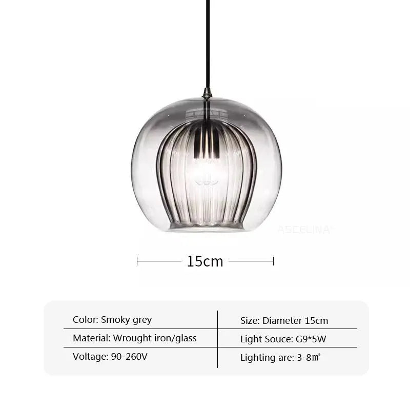 suspension en verre nordique à led pour décoration intérieure