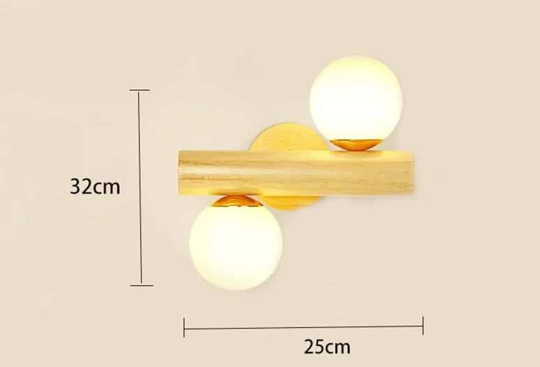 lustre en bois japonais abat-jour en verre décoration intérieure
