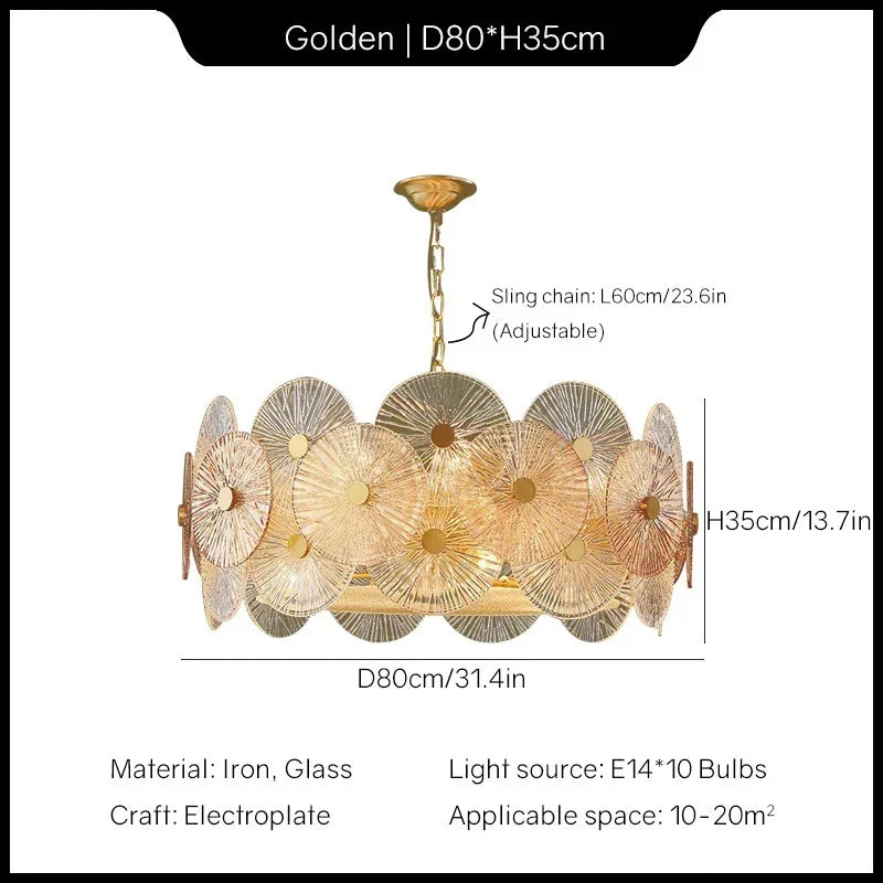 lustre moderne en verre design pour décoration intérieure