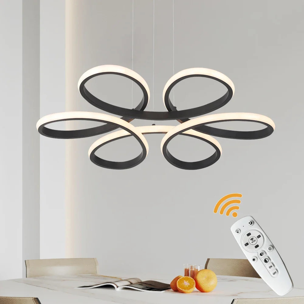 lustre moderne en aluminium acrylique led avec télécommande réglable