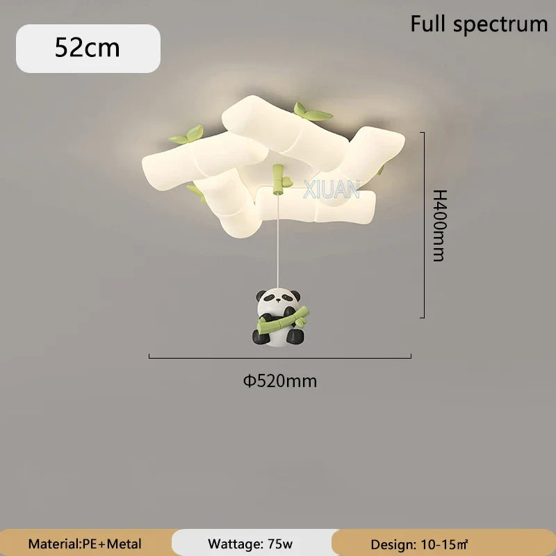 plafonnier panda en bambou pour chambre d'enfant et maternelle