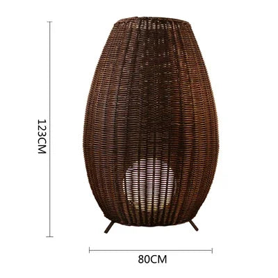 lampadaire en rotin naturel fait main pour intérieur et extérieur