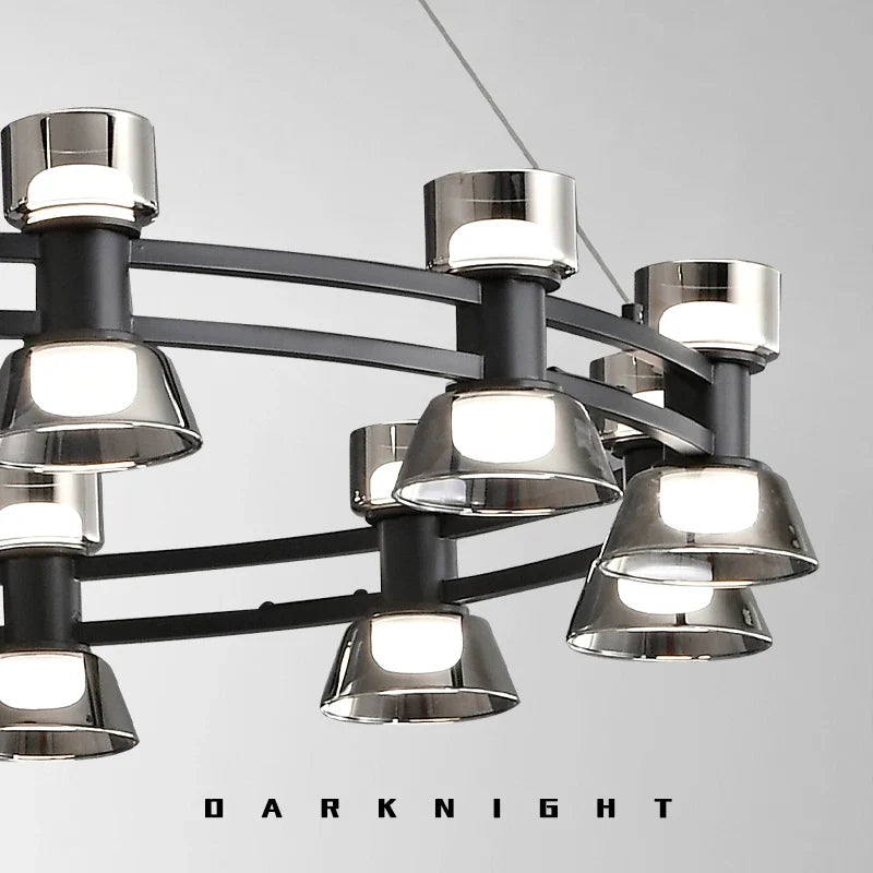 lustre créatif en cuivre et verre design moderne
