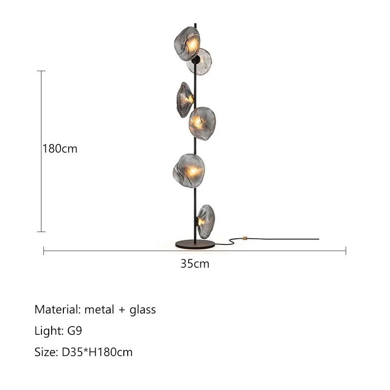 lampadaire en verre design nordique pour intérieur moderne