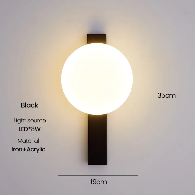Applique murale boule LED moderne