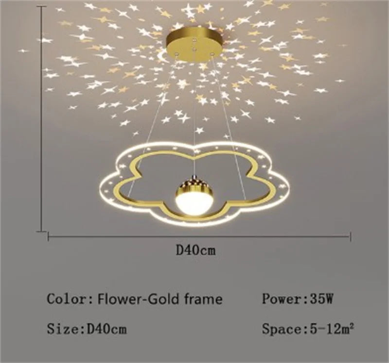 lustre moderne en forme d'étoile pour chambre d'enfant décorative