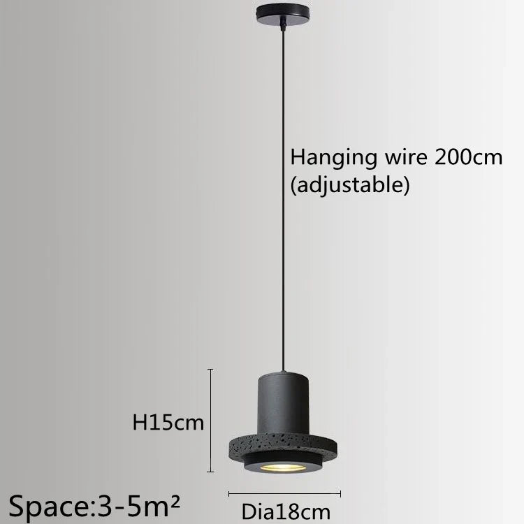 Suspension De Style Industriel Rétro Trou Noir Pierre LED Pendel Art Nordique Design Lustre pour Bar Salle À Manger Chambre