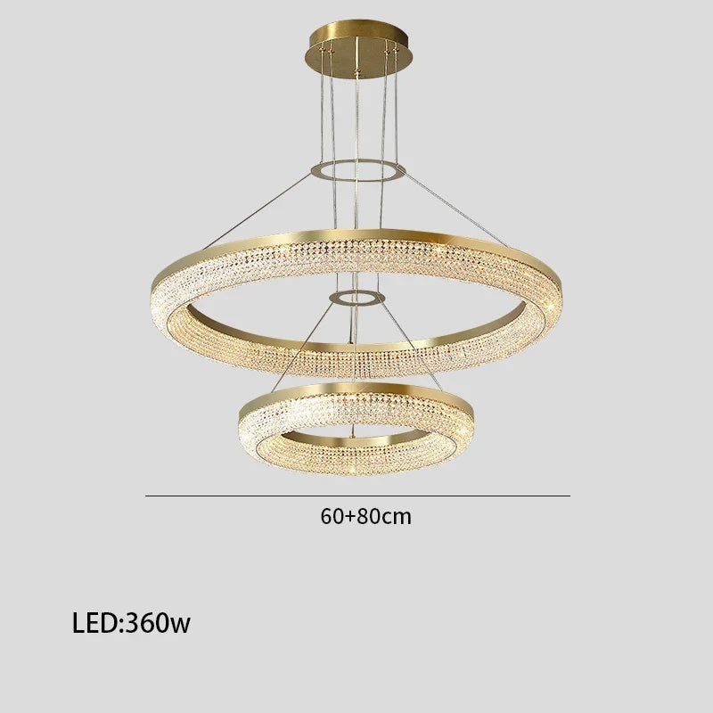 lustre de luxe led rond design moderne 	 pour intérieur
