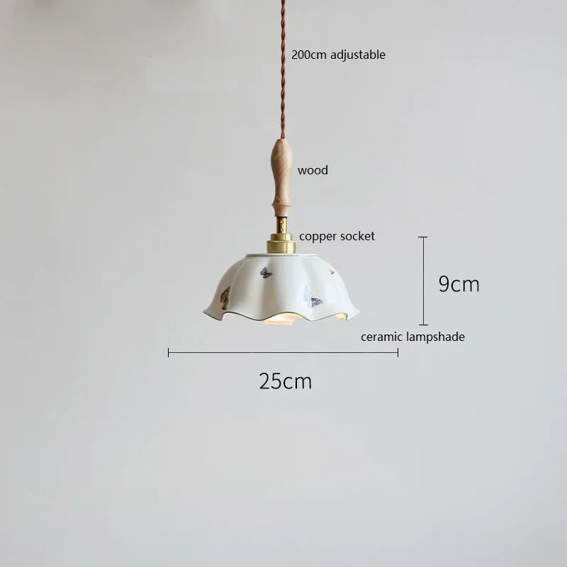 Suspension fleur en céramique moderne