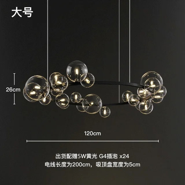 lustre moderne en verre design pour décoration intérieure élégante