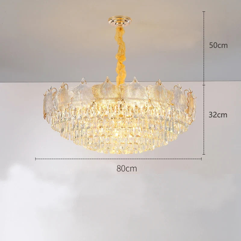 lustre en verre cristal design moderne pour intérieur élégant