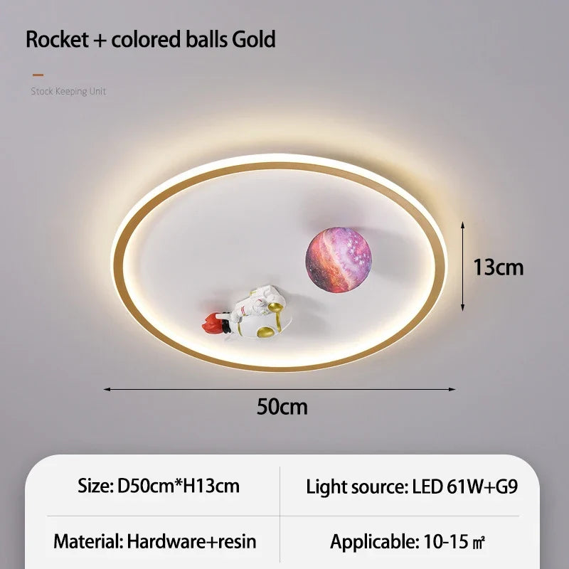 SANDYHA moderne espace planète plafonnier lampe de dessin animé chambre d'enfants Lampa Sufitowa Techo Plafonnier lampara Colgantes Para