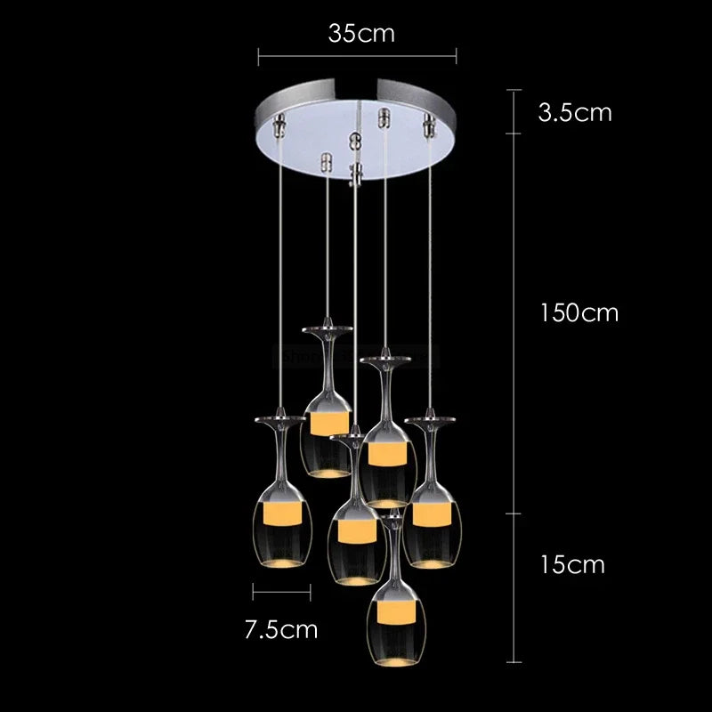 suspension modernes en verre de vin pour bar café