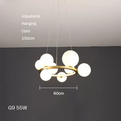 suspension lustre design bulle en verre créatif moderne