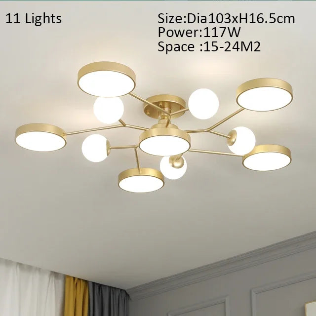 lustre led moderne en boule de verre pour décoration maison