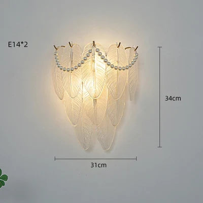 applique murale led en verre avec motifs nature luxe