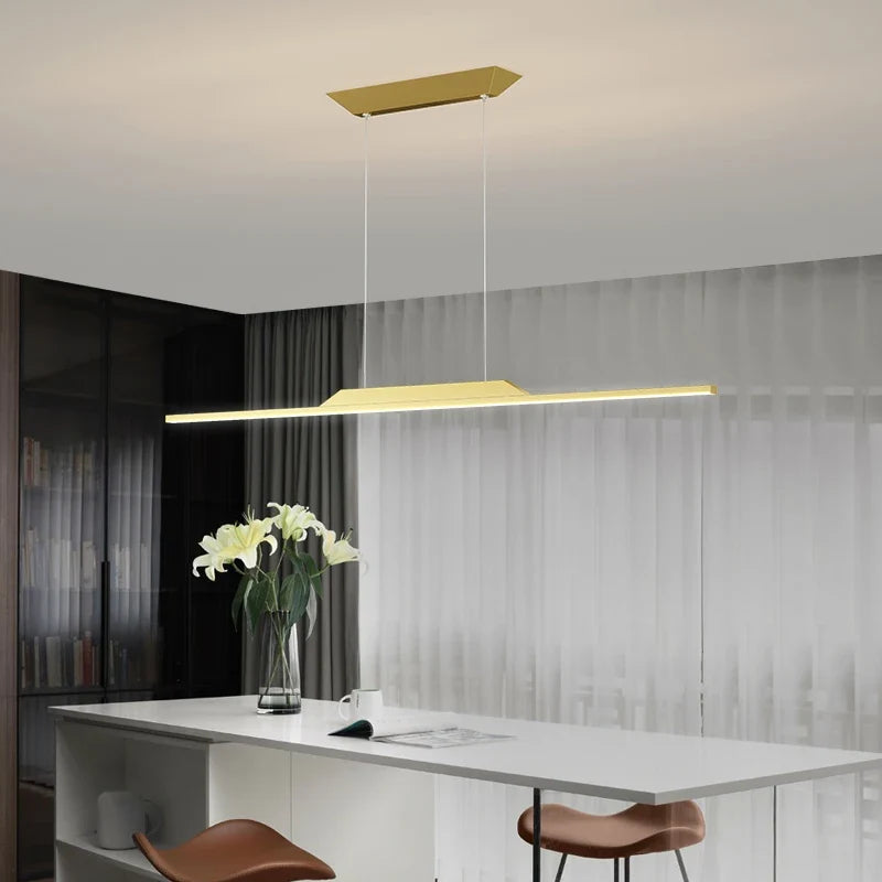 Lustre long led minimaliste avec hauteur réglable