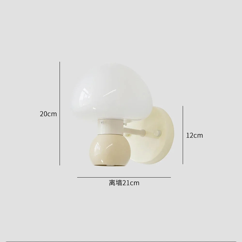 Applique murale crème champignon Double tête G9
