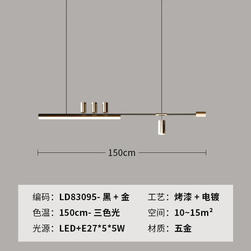 lustre minimaliste en métal pour éclairage moderne chic