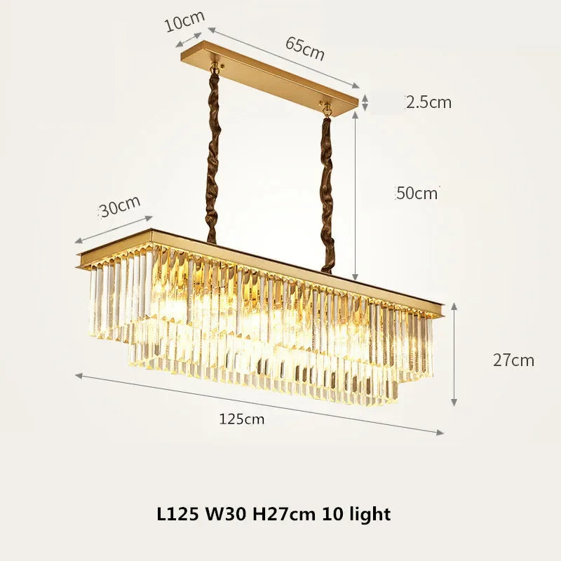 lustre rétro en métal avec chaîne suspendue et cristal