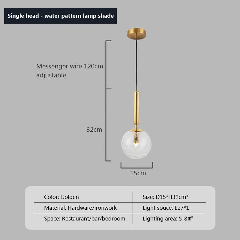 suspension moderne en verre pour décor intérieur élégant