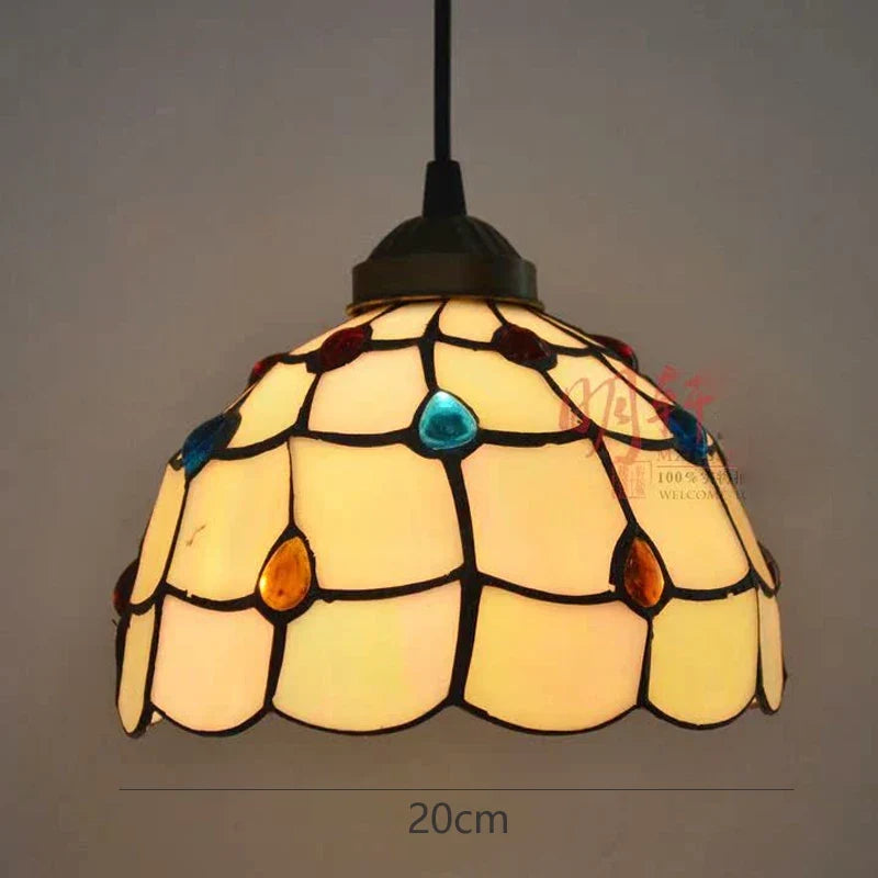 suspension tiffany vitrail pteris luminaire décoratif pour intérieur