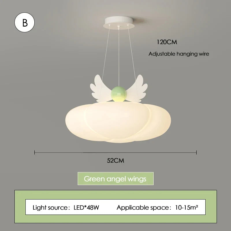 lustre mignon nuage ailes d'ange pour chambre de bébé