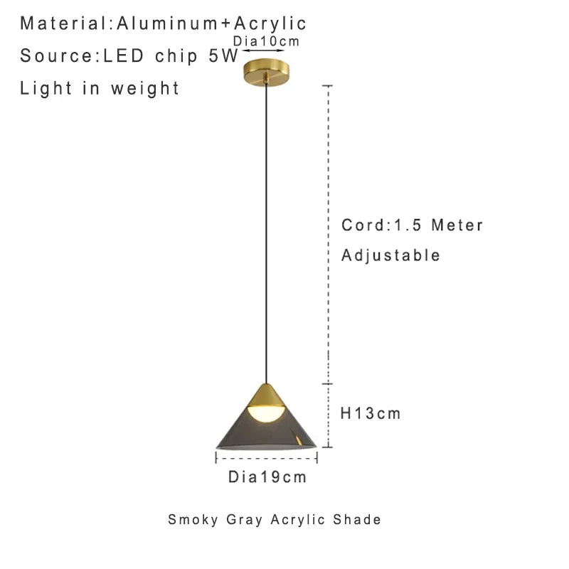 Lamp Modern Pendant Light, 1-Light Gold LED Pendant Light Fixture For Kitchen Island Bedroom Hallway Dining Room Living Room Ca