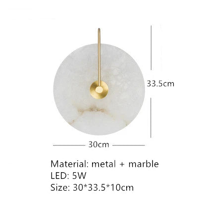 Applique murale LED en marbre naturel