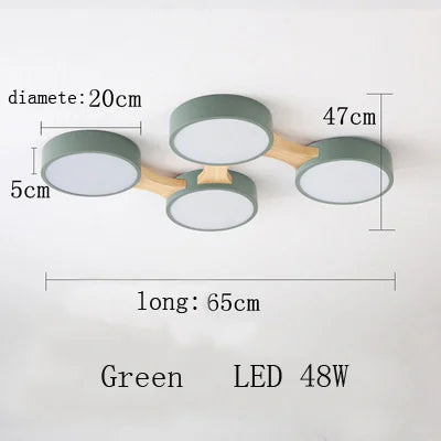 plafonnier moderne en bois avec éclairage led intérieur