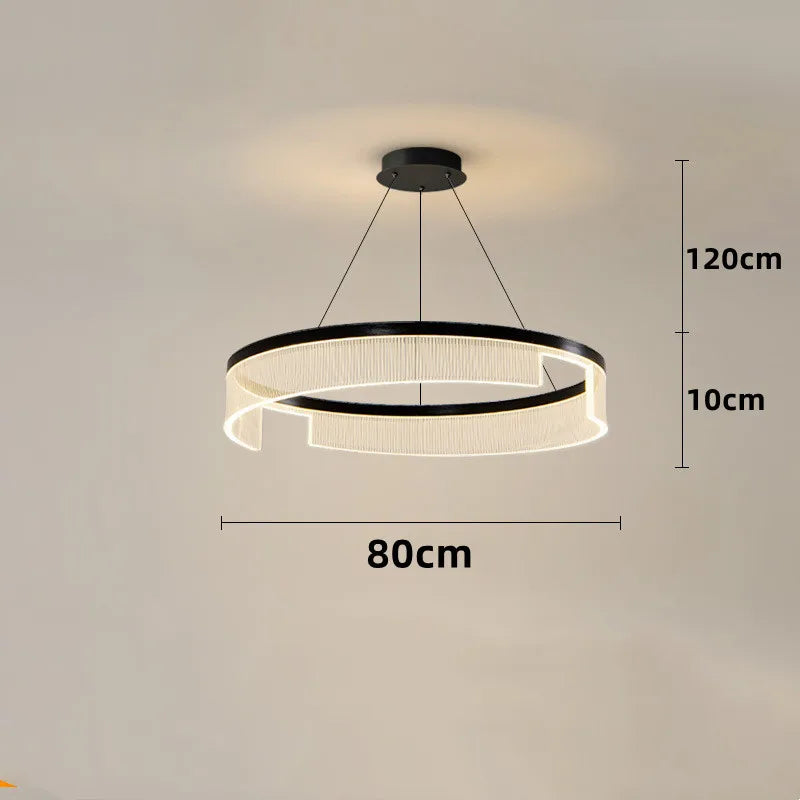 lustre à led circulaire en aluminium et acrylique pour intérieur décoratif