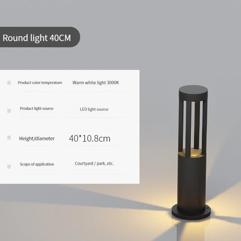 lampe de jardin moderne étanche en aluminium pour extérieur