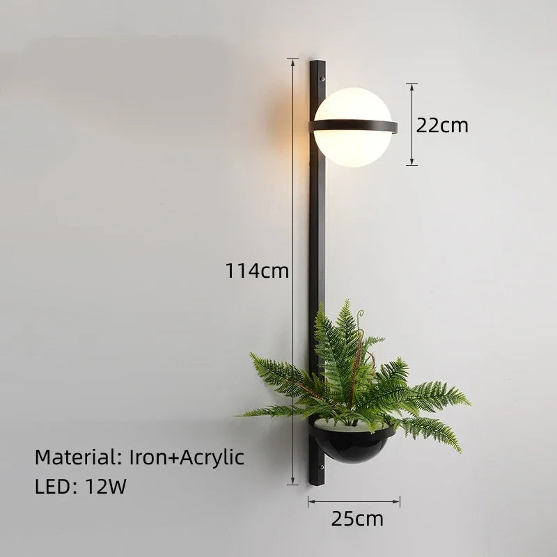 lustre moderne diy led avec pot de fleurs pour jardin céleste