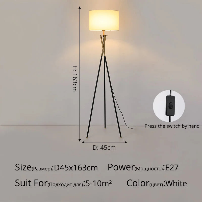 lampe de sol minimaliste de luxe avec table verticale réglable
